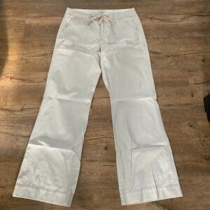 Vintage Y2K Mid Low Rise Wide Flair Leg Casual Khaki Utility Pants Medium